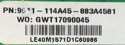 MAIN FUENTE PARA TV AOC / NUMERO DE PARTE 9011-114A45 / MSD3463-T4C1 / GWT17090045 / 9011-114A45-883A4581 / SMT40M1571021BE267 / MODELO LE40M1571 - Imagen 4